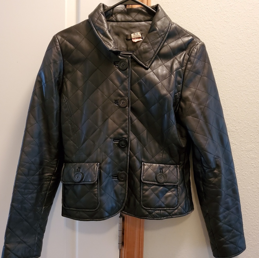 Black leather jacket